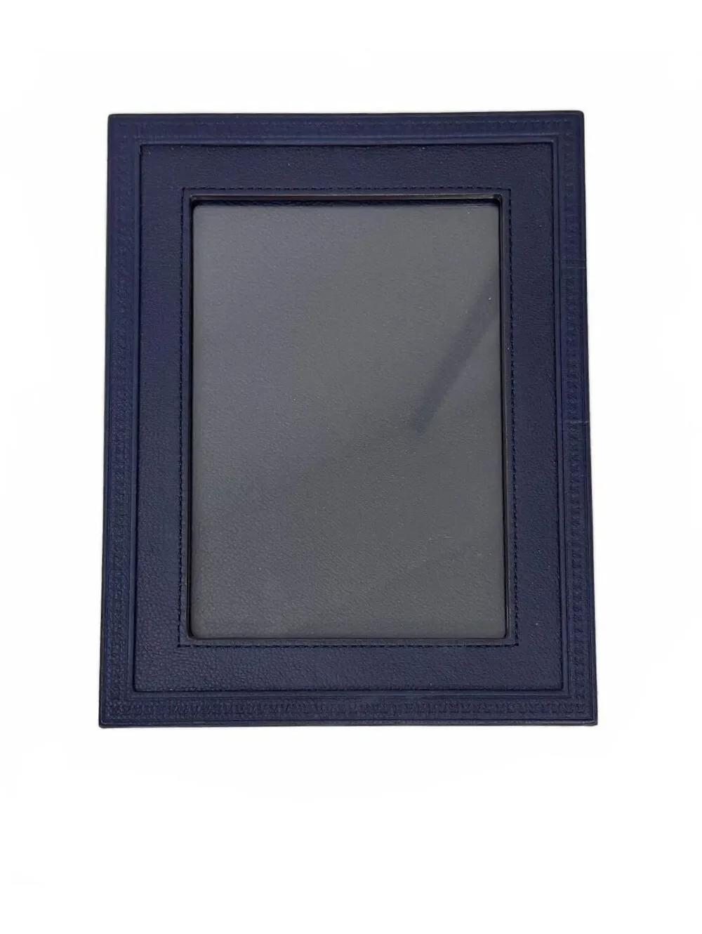 Authentic Louis Vuitton Henri MM Photo Frame Navy Leather 5X7